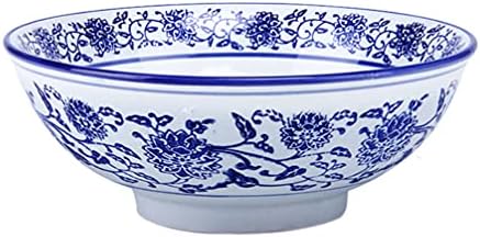 Cabilock Китайската Бяло-Синята Купа Керамична Купа за Спагети Дълбока Купа за Супа на Японски Чаши за Рамена Порцеланови