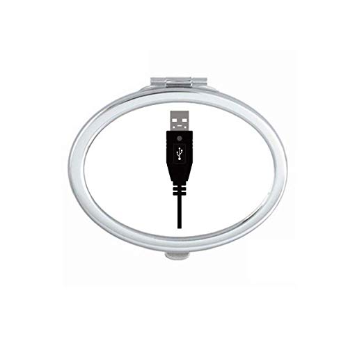 Черен USB Щекер Кабел Модел Огледало Портативен Сгъваем Ръчен Грим Двойни Странични Очила