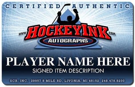 АДАМ ОУТС подписа шайбата Едмънтън Ойлърс - HOF 12 - за Миене на НХЛ с автограф