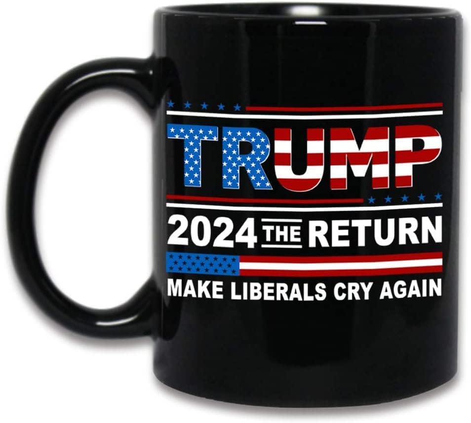 KDLY Доналд Тръмп 2024 Връщане ще Принуди Либерали Отново да Плаче Кафеена Чаша 11 грама Офис Керамична Чаша за Чай