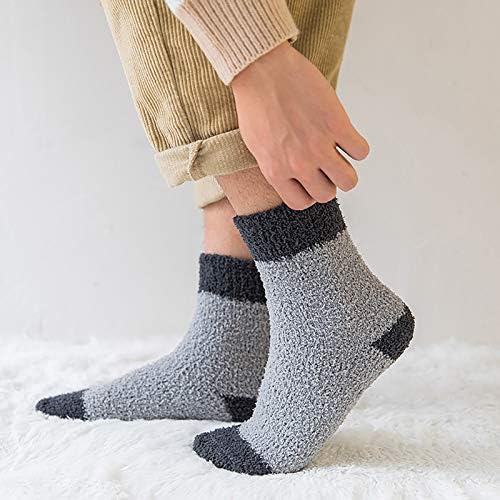 Чорапи за Сън, за Мъже, Меки Топли Флисовые Чорапи, Удобни Зимни Чорапи за Екипажа на Ежедневните Домашни Чорапи