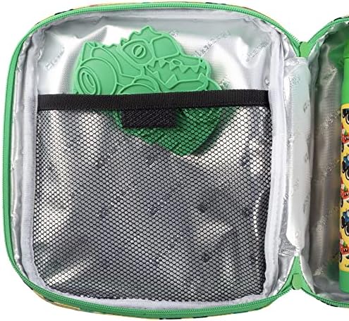 Изолиран обяд-бокс Bentology с джоб за закуски и държач за бутилки с вода - Чанта за обяд, за момчета или деца по-Дълго запазва