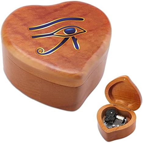 Музикалното Ковчег Eye of Horus Сърце Дървени Музикални Кутии-Добрият Подарък за Годишнина, Коледа, Рожден Ден