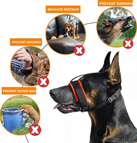 Найлонов намордник за кучета, което предотвратява линьку, което предотвратява кусание, лай и дъвчене с Регулируем пръстен