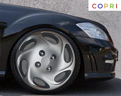 Комплект Copri от 4 Джанти Накладки 14-Инчов Сребрист цвят, Защелкивающихся На Ступицу, Подходящ за Renault