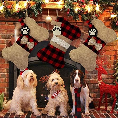 TEQIN Каре Коледни Чорапи, за Отглеждане на Домашни Кучета, Коледен Подаръчен Пакет, Коледно Дърво, Стенни
