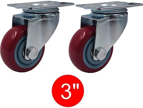 NHOSS 3-Инчови Универсални Джанти колела Среден Тип PU с Двойно Подшипником, Подходящи за носене, Без Звук, Натоварване