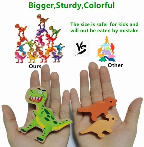 Дървени Играчки-Динозаврите JACATO за деца на 3-5 години, Дървени играчки Монтесори за момчета и момичета, 2-3/4 години,