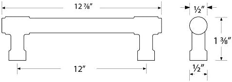 Екстракт от яспис Emtek се Предлага в 7 размера за 6 покрития - 86692US14 - (От център до център 12 см, полиран никел - US14)