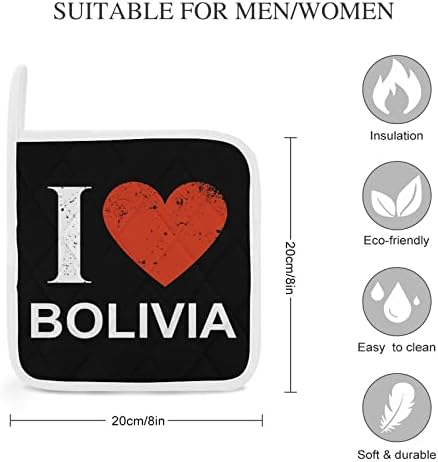 I Love Боливия кухненски ръкавици Топлоустойчива Горещи Подложки кухненски ръкавици за Приготвяне на Храна Кухненски