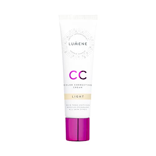 Lumene Color Correcting CC Cream - Лесно тонално средство средно покритие - Тональная основата на ВВ Крем за изравняване тона на кожата + Естествен блясък на кожата - Light (1 ет. унция)