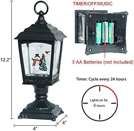 Прекрасни Коледни Снежни топки с подсветка, Музикален Лампа с Таймер, батарейкой и се захранва от USB, Статуетка Снежен