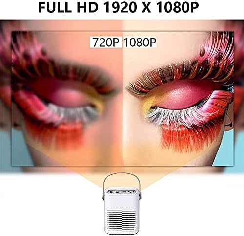 Проектор FZZDP 1080P, Пълен Мини-Проектор за домашно кино, ET30 4K Viedo в прожектор Преносими led за смартфон (Размер: