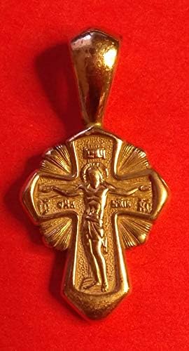 U. S. R. & R Tools Жълто Злато кръст 14К 2,3 грама (Разпъването на Христос. Архангел Михаил)