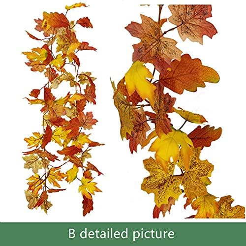 Yang Miaomiao 2 Есенни Гирлянди от кленов листа, Всяка Венец от Изкуствени Есенни листа дължина 5,8 Метра, Цветна