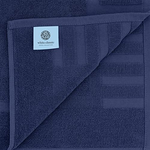 Бели Класически Луксозни Кърпи за ръце | 6 Опаковки, Луксозна Баня, комплект от 2 опаковки (тъмно синьо)