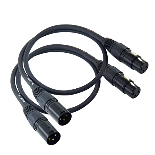 Кабел WJSTN XLR, 3-пинов конектор към конектора, Балансиран кабел динамиката на XLR Подходящ и за микрофони, предусилителей,