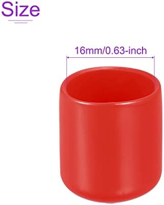 DMiotech 25 Pack 5/8 ID Червени Протектори За Винтови Резби Гумени Челни капачки Капачки за Болтове за Мебелната тръби