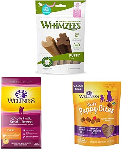 Суха храна за кученца от Whimzees Wellness Complete Health Small Breed, 4 Чук Пакетчета, Зъб за Дъвчене Екстри