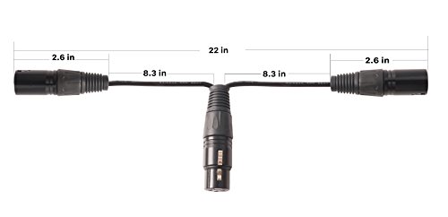 Кабел Devinal XLR Дърва с жак 2 щепсела, конектор XLR конектор в два XLR Балансирани съединители Y-кабел, 3-ПИНОВ XLR