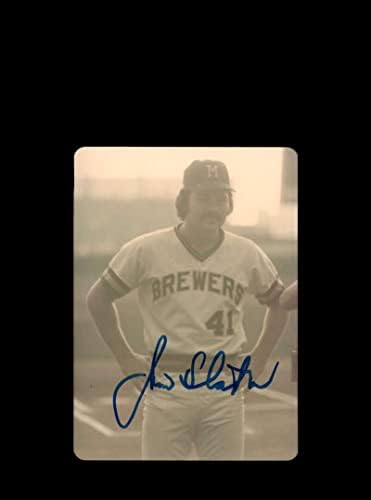 Джим Slaton Подписа на Оригиналната снимка на 1970-те години 4x5 Snaphot Milwaukee Brewers 2