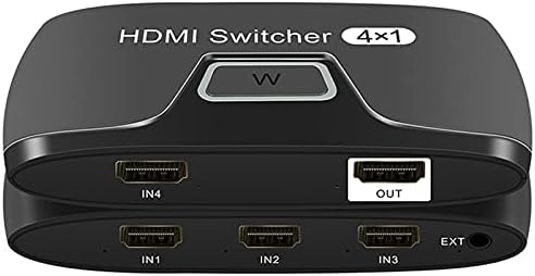 HDMI превключвател 4K 30Hz 4x1, 4-портов Автоматично превключва на HDMI с IR дистанционно управление, поддръжка 4Kx2K