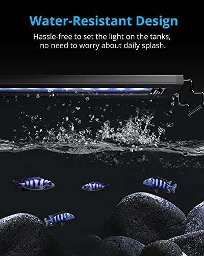 NICREW AquaLux Бяло-синя led лампа за Аквариум, лампа за сладководни риби с регулируема интензивност, таймер за