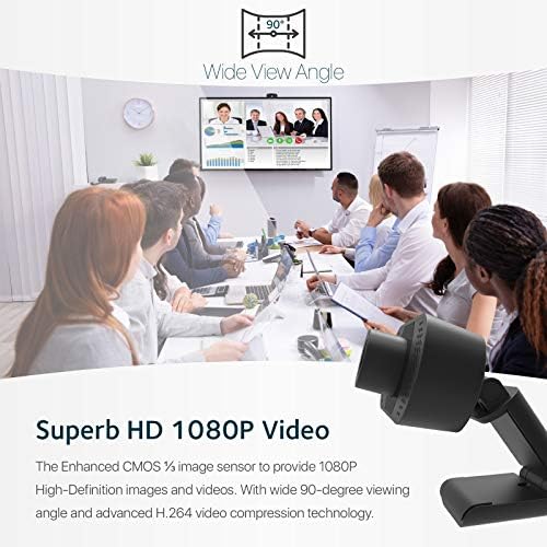Уеб камера faleemi 1080P с микрофон, USB HD за настолни компютри/лаптопи, подключаемая уеб камера с автоматична корекция на