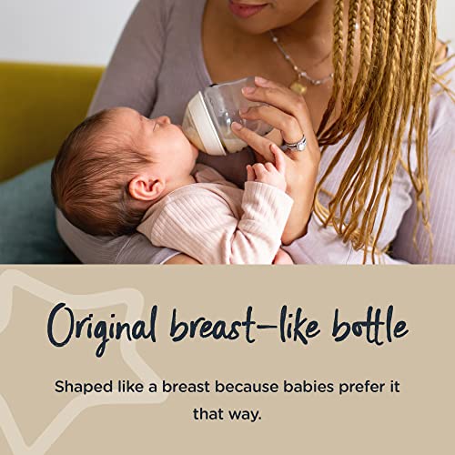 Tommee Tippee Closer to Nature Стартов комплект шишета за новородено | Биберон под формата на гърди, Клапа Против Колики - Прозрачна,