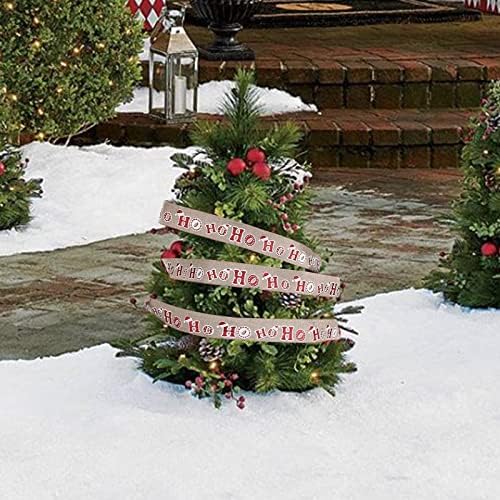 Mifyiar Коледна Украса 6 м Букви Коледна Панделка за Украса на Прозореца на Търговския Център Коледно Дърво, Лентата на