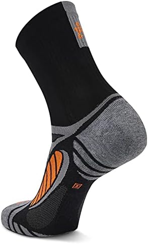 Спортни чорапи за джогинг Balega Ultralight Lightweight Crew Performance за мъже и жени (1 двойка), Черен / Сив Хедър, Големи