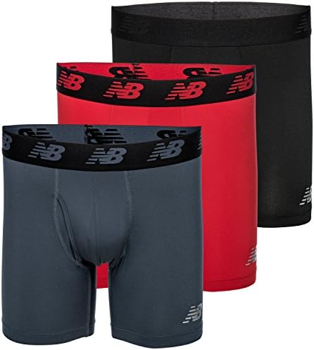 Мъжки 6-инчов боксови шорти New Balance с цип отпред и подсумком, 3 опаковки