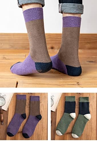 XWWDP 5 двойки/Лот, изолирана мъжки чорапи памук, запазването на топлина, Пухкави чорапи на пода, Топли Зимни Дебели чорапи за мъже (Цвят: A, Размер: Един размер)