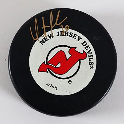 Мартин Broder подписа Хокей шайба Devils – COA - за Миене на НХЛ с автограф