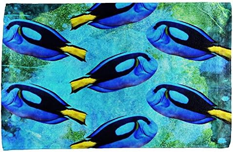 Дъждовните Пръски Синята Риба Tang По Целия Полотенцу за Ръце Multi Standard One Size