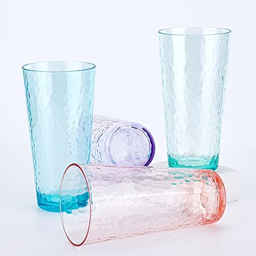 KOXIN-KARLU Смесени Съдове за напитки, Пластмасова Чаша на 26 грама, Акрилни Чаши за вода, комплект от 6 зелени