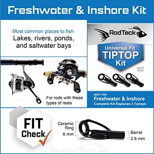 Комплект накрайници RodTeck Universal Fit Tiptop Kit | За сладководна и Морска вода | Комплект за ремонт на дюзи въдици
