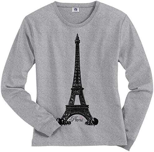 Женска тениска Threadrock с Айфеловата Кула в Париж Франция с дълъг ръкав