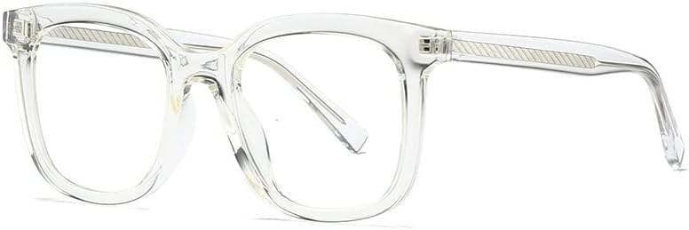 Очила за четене RESVIO за жени и мъже с Квадратни Удобни кутия пролетта Панти Ръчно изработени, Прозрачни
