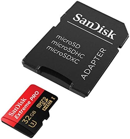 Карта памет SanDisk 32GB Micro SDXC Extreme Pro Работи с Insta360 ONE RS 1-Инчов екшън-камера 360, One X3 (SDSQXCG-032G-GN6MA)