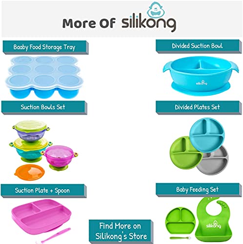 Силиконов комплект за хранене на малки деца | Търтей за деца + Джоб пластрон + Гъвкава лъжица + Малка чашка