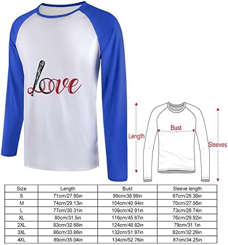 Мъжка риза Love Baseball с дълъг ръкав, Тениска Обичайното Намаляване, Цветни Памучни Блузи в стил Мозайка