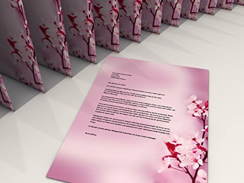 Фантастичен набор от офис консумативи Cherry blossom с 20 листа и 20 съответните конвертами