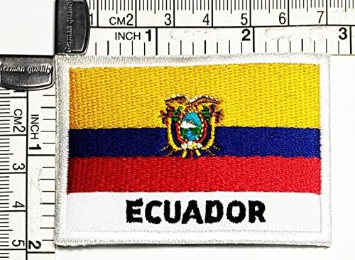 Салфетки плюс 1,7X2,6 инча. Нашивка с флага на Еквадор, флаг на страната, бродирана апликация, емблема, униформа, военни,