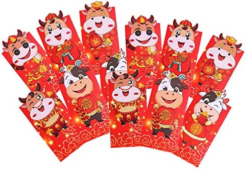 SOIMISS Сватбен Декор на Сватбени Пликове 12шт Китайски Коледни Червени Пликове 2021 Китайски Година на Бика Парични