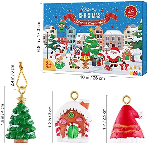 Alipis Коледен Обратното Броене Коледен Адвент-Календар 2022 Играчки за обратно Отброяване Коледа Мини Бижута от Смола Подарък