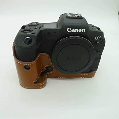 Изкуствена Кожа Половината Фотоапарат Калъф Чанта Кутията С Долен Отвор Версия за Canon Eos R5 R6 EOSR5 EOSR6 Камера