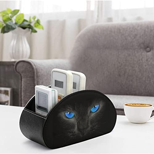 Blue Eyes Cat Притежателите на Дистанционно Управление От Изкуствена Кожа Caddy Кутия-Органайзер За Съхранение с 5 Отделения
