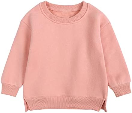 Пуловер За Малки момчета и Момичета, Руното Hoody, Детска Однотонная Връхни Дрехи Големи размери За деца,