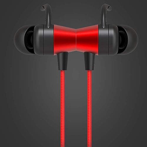 Слушалки Raxinbang Спортен Hi-Fi Звук ушите 3,5 мм Слушалки с Кабел, Слушалки Телефон Слушалки за игри (Червено / Сребристо-сив)